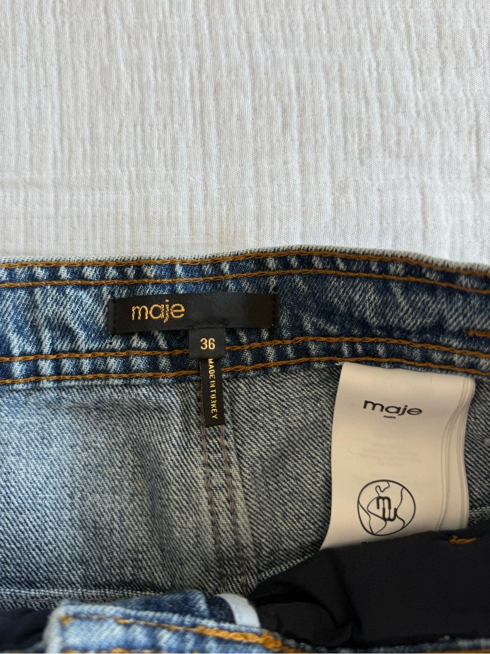 Maje Rhinestone Embellished Denim Shorts - Picture 5 of 5